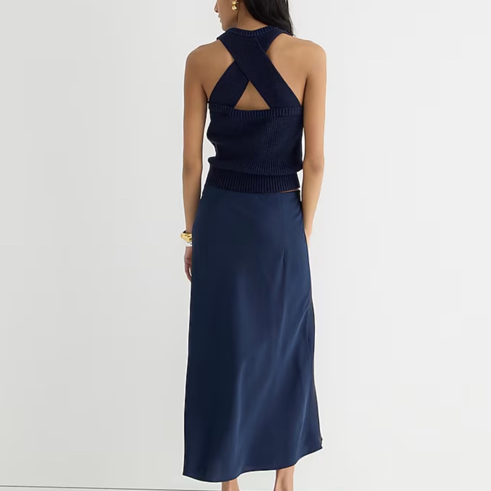 J.crew Gwyneth Navy Slip Skirt XS